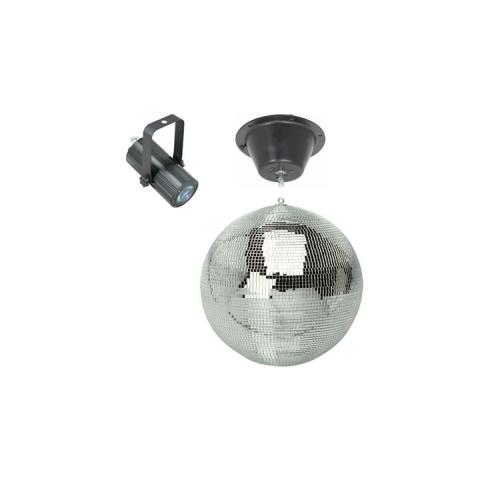 Spiegelkugel 30cm mit Motor und Punktstrahler