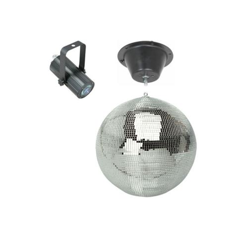 Spiegelkugel 40cm mit Motor und Punktstrahler