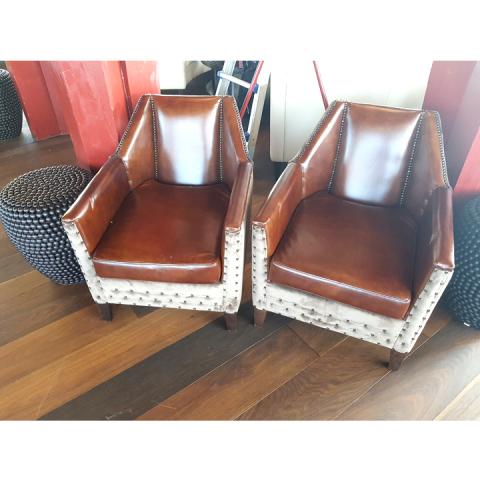 Sessel Leder-Velour